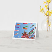 鯉幟（鯉幟）東京タワー カード (黄色い花)