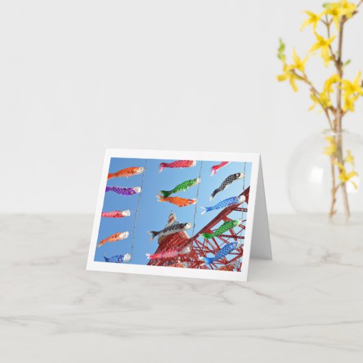 鯉幟（鯉幟）東京タワー カード (黄色い花)