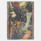 鯉日本のコイ魚泳ぎ スローブランケット (正面縦)