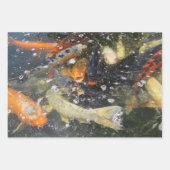 鯉日本のコイ魚泳ぎ ラッピングペーパーシート (正面)