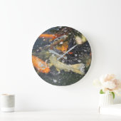 鯉日本のコイ魚泳ぎ ラージ壁時計 (ホーム)