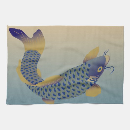 鯉日本の模様 キッチンタオル (横)