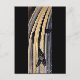 鯉跳上げ滝北斎ファインアート ポストカード