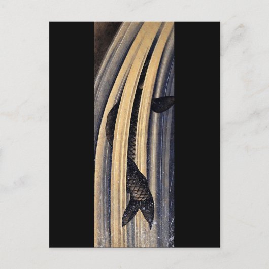 鯉跳上げ滝北斎ファインアート ポストカード (正面)