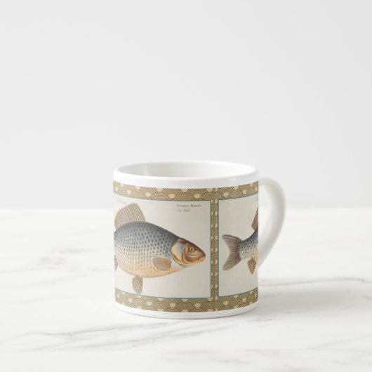 鯉魚魚釣り絵画の淡水 エスプレッソカップ (正面右)