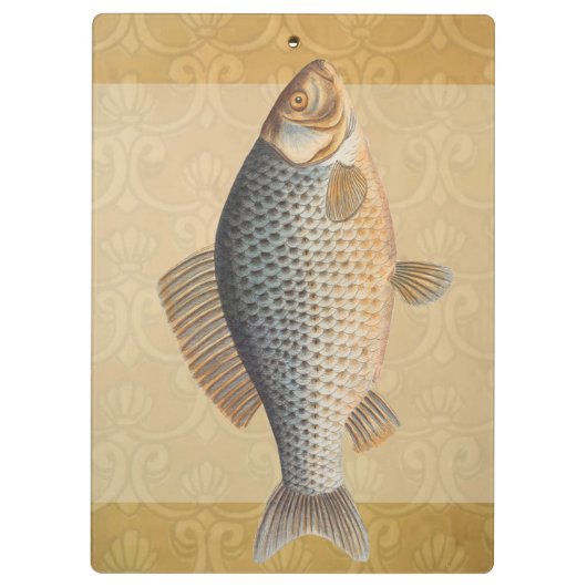 鯉魚魚釣り絵画の淡水 クリップボード (裏面)