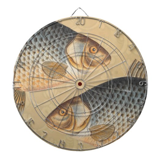 鯉魚魚釣り絵画の淡水 ダーツボード (正面)