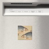 鯉魚魚釣り絵画の淡水 マグネット (インサイチュ (食洗機))