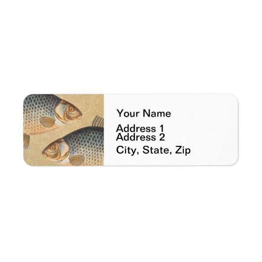 鯉魚魚釣り絵画の淡水 ラベル (正面)