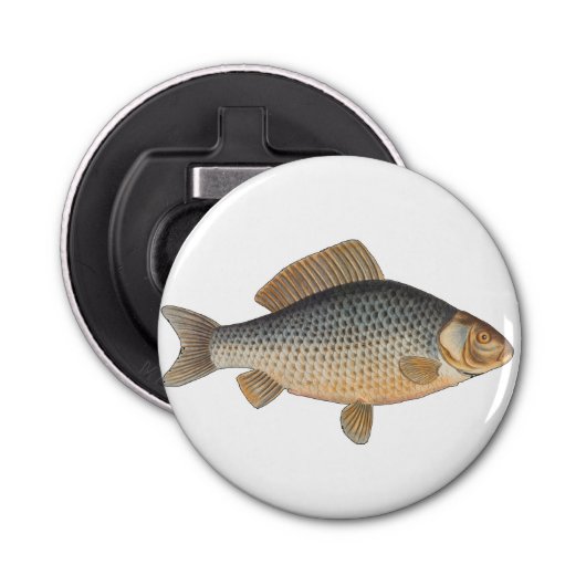 鯉魚魚釣り絵画の淡水 栓抜き (正面)