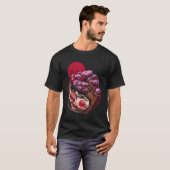 鯉 コイ 陰陽 盆栽 月 アジア 日本 Tシャツ (正面フル)
