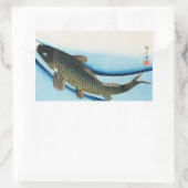 鯉,広重カープ，広重，浮世絵 長方形シール (バッグ)