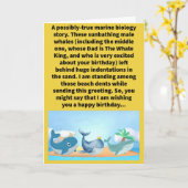 鯨おもしろいプリントハッピーバースデー カード (黄色い花)