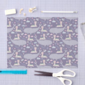 鯨お洒落とブンニーの模様ティッシュペーパー 薄葉紙 (クラフト)