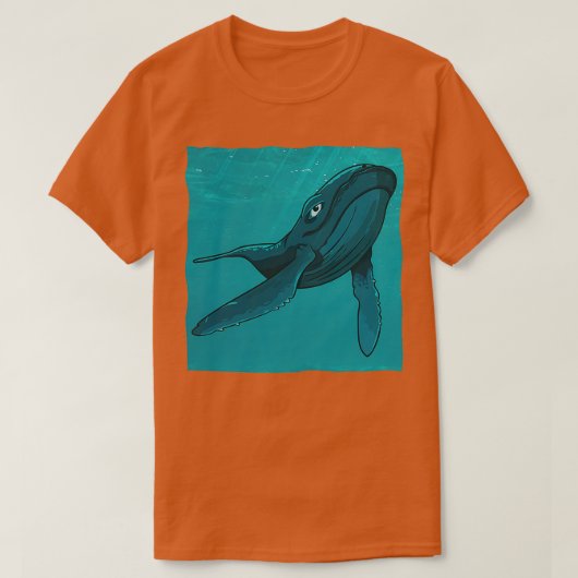 鯨かわいい海哺乳類クジラ恋人海クレアウ Tシャツ (デザイン正面)