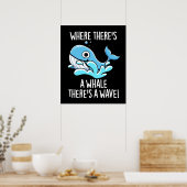 鯨がある所に波の暗いBG ポスター (キッチン)