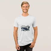 鯨が泳いで トライブレンドTシャツ (正面全面)