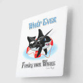 鯨が浮くもの2 スクエア壁時計 (傾斜)