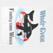 鯨が浮くもの2 フリースブランケット (正面(横))