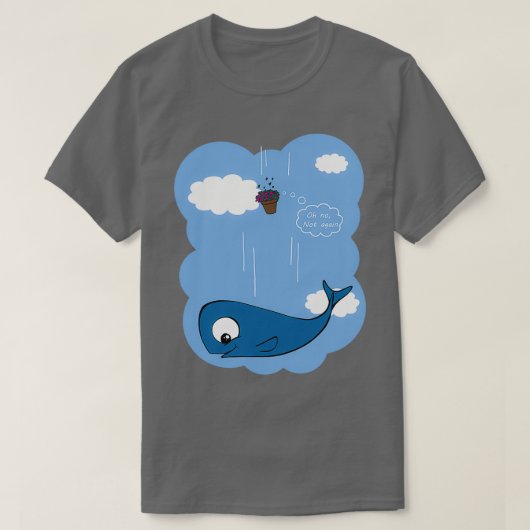 鯨とペチュニア Tシャツ (デザイン正面)