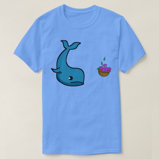 鯨とボウルのペチュニア Tシャツ (デザイン正面)