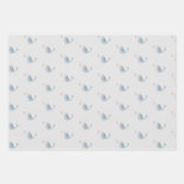 鯨と虹のラッピング紙シート – 3セット ラッピングペーパーシート (正面3)