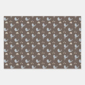 鯨と虹のラッピング紙シート – 3セット ラッピングペーパーシート (正面)