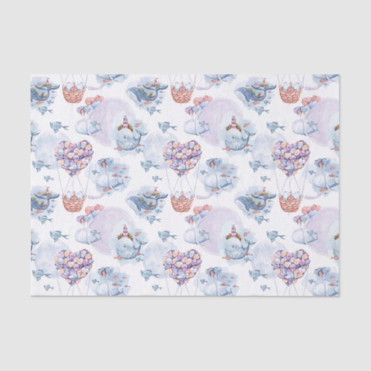 鯨と風船のティッシュペーパー 薄葉紙 (正面)