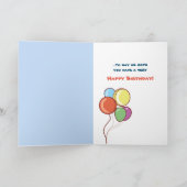 鯨と風船の子どもの誕生日カード カード (内部)