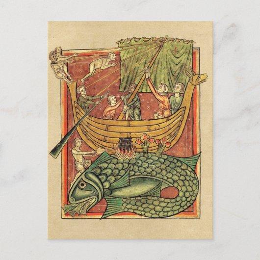 鯨により難破した船 ポストカード (正面)
