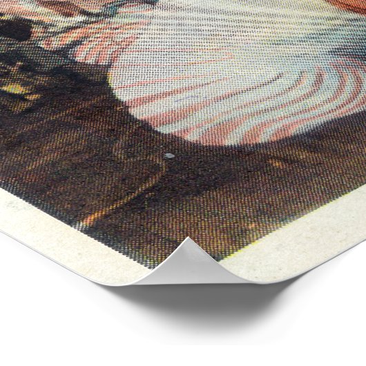 鯨に横たわる捕鯨者の見解 ポスター (角)