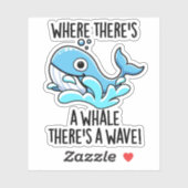 鯨のあるところ波の生おもしろい物 シール (シート)