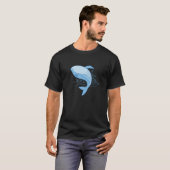 鯨のジャンプ ザトウクジラ 青いクジラの飛び跳ねる Tシャツ (正面フル)