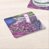 鯨のスープによく泡立てる スクエアペーパーコースター (アングル)