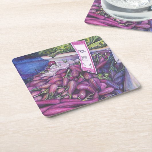 鯨のスープによく泡立てる スクエアペーパーコースター (アングル)