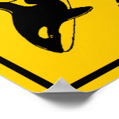 鯨の交差点のハイウェイ標識 ポスター (角)