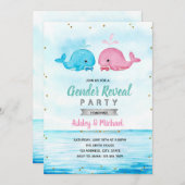 鯨の性別の明示パーティの招待状 招待状 (正面/裏面)