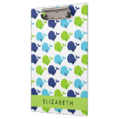 鯨の模様、かわいいクジラ、あなたの名前 クリップボード (左)