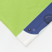 鯨の模様、かわいいクジラ、あなたの名前 フリースブランケット (角)