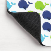 鯨の模様、かわいいクジラ、あなたの名前 マウスパッド (コーナー)