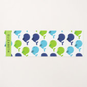 鯨の模様、かわいいクジラ、あなたの名前 ヨガマット (正面(横))