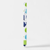 鯨の模様、かわいいクジラ、あなたの名前 iPhoneケース (左側面)