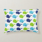 鯨の模様、かわいいクジラ、海獣 アクセントクッション (正面)