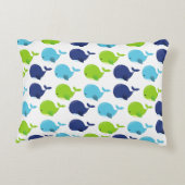 鯨の模様、かわいいクジラ、海獣 アクセントクッション (裏面)