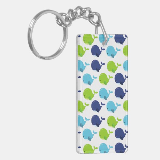 鯨の模様、かわいいクジラ、海獣 キーホルダー (正面左)