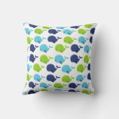 鯨の模様、かわいいクジラ、海獣 クッション (裏面)