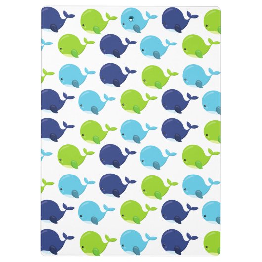 鯨の模様、かわいいクジラ、海獣 クリップボード (裏面)