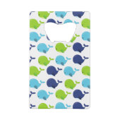 鯨の模様、かわいいクジラ、海獣 クレジットカード栓抜き (裏面)