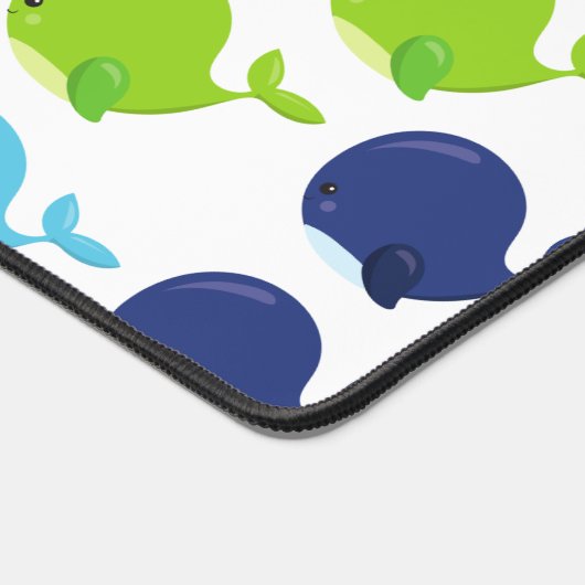 鯨の模様、かわいいクジラ、海獣 デスクマット (コーナー)