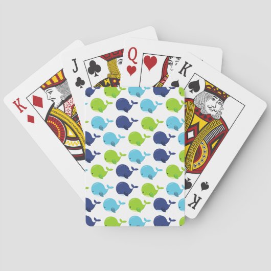鯨の模様、かわいいクジラ、海獣 トランプ (裏面)